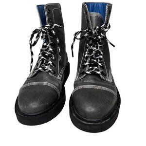 Diesel D-Cage Gray Leather Combat Boots US 9 STOCK: 01775 YPR 276 T8085